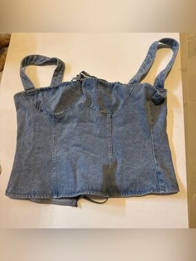Lioness Denim Corset Camisole - Blue